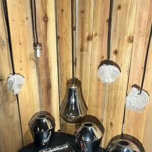 Crate&Barrel Silver and Clear Pendant Lights